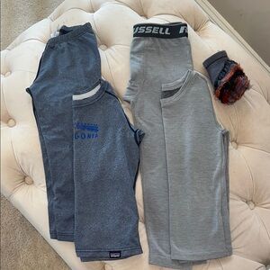 Patagonia Dark Gray and Blue Long Sleeve Shirt